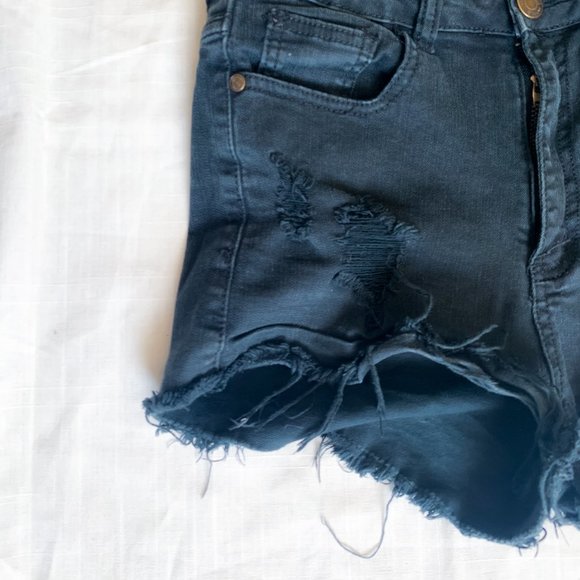 Black Jean Shorts - Picture 2 of 7